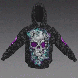 Black-Blue-Skull-Hoodie